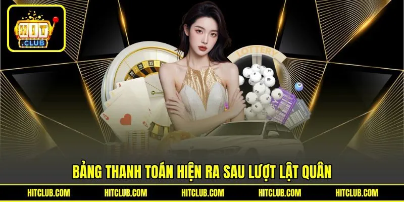 Bảng điểm hiện ra ngay sau lượt lật bài