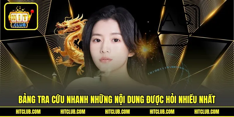 Bảng tra cứu nhanh những nội dung được hỏi nhiều nhất Bảng tra cứu nhanh những nội dung được hỏi nhiều nhất