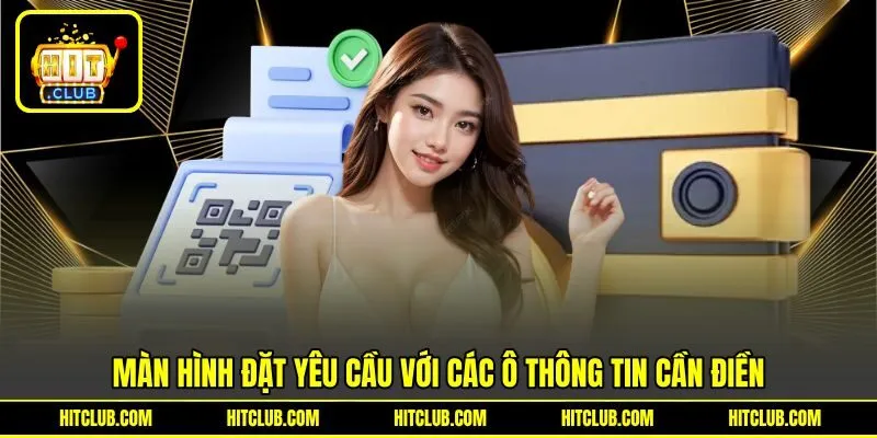 Màn hình đặt yêu cầu với các ô thông tin cần điền Màn hình đặt yêu cầu với các ô thông tin cần điền